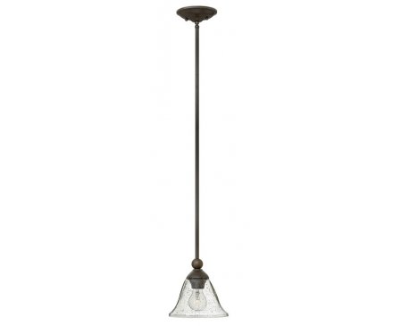 Hinkleys Bolla 1 Light Mini Pendant Olde Bronze Finish Clear Seeded