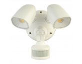 20784 05 Shielder 2x10w Led Spotlight White With Sensor